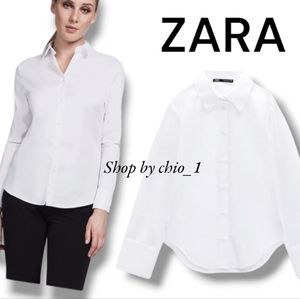 ZARA  WHITE FITTED POPLIN SHIRT bloggers favorite